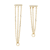 Auralie CZ Chain – 14K Gold Threadless End - piercing - zone.com