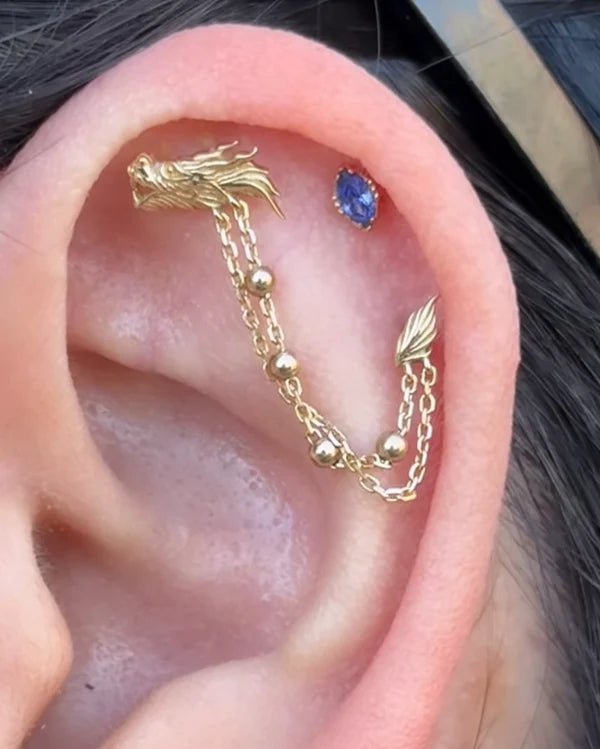 1976 Dragon – 14K Gold Threadless End