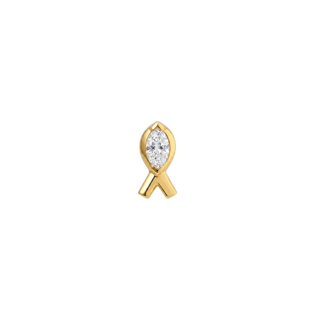 Awareness - 18K Gold Gem Threadless/Threaded End - piercing-zone.com