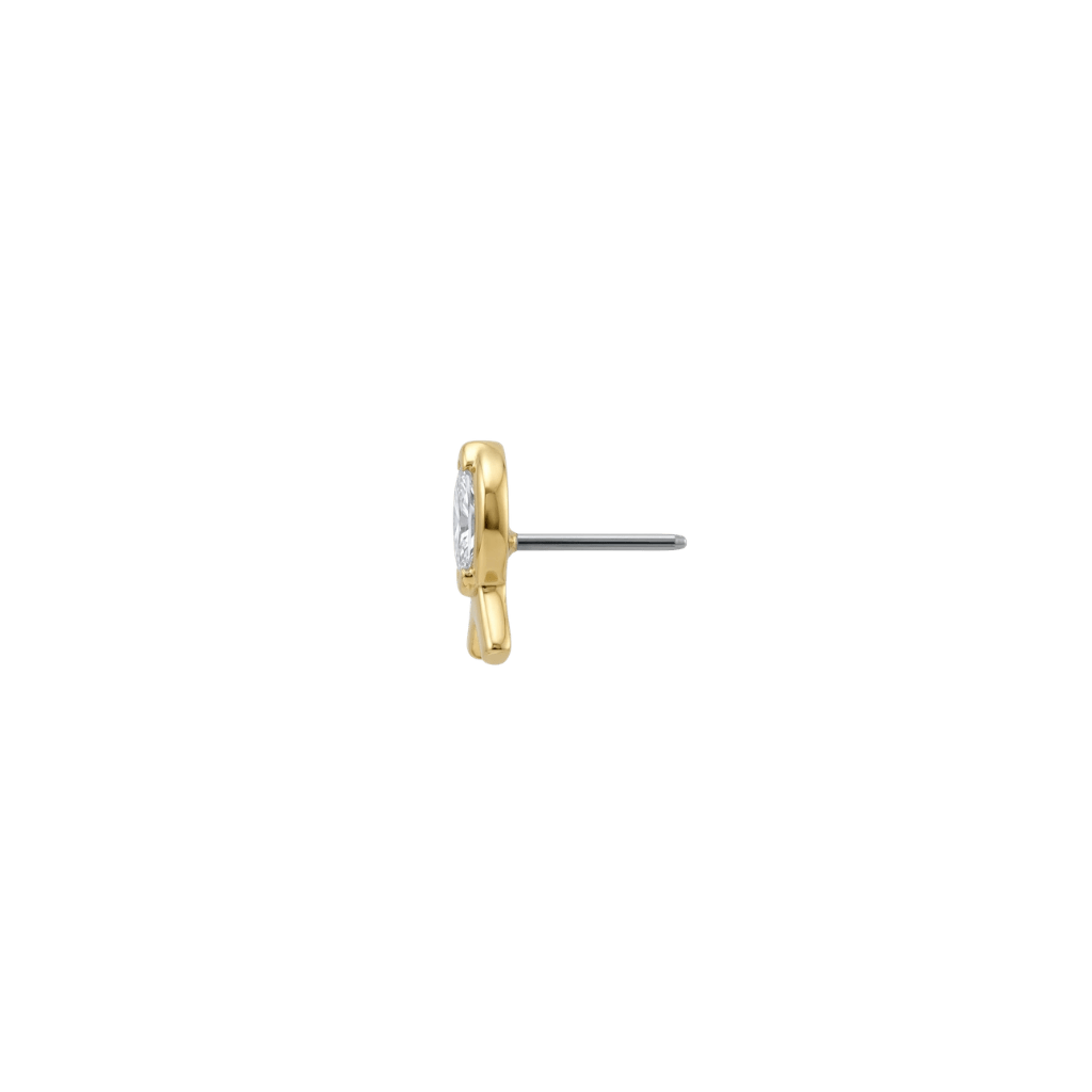 Awareness - 18K Gold Gem Threadless/Threaded End - piercing-zone.com