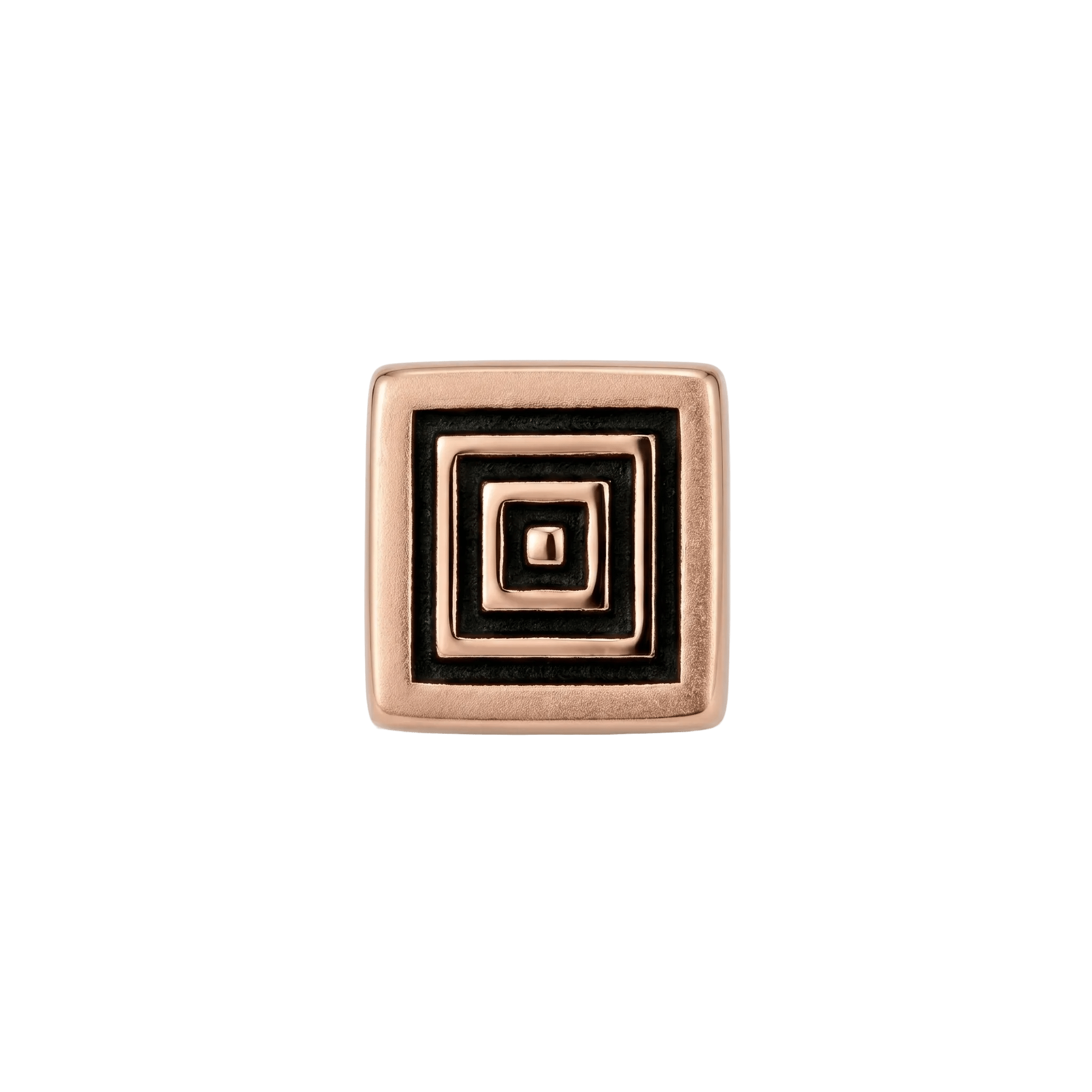 Aztec Square - 14K Gold Antiqued Threadless/Threaded End - piercing - zone.com