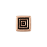 Aztec Square - 14K Gold Antiqued Threadless/Threaded End - piercing - zone.com