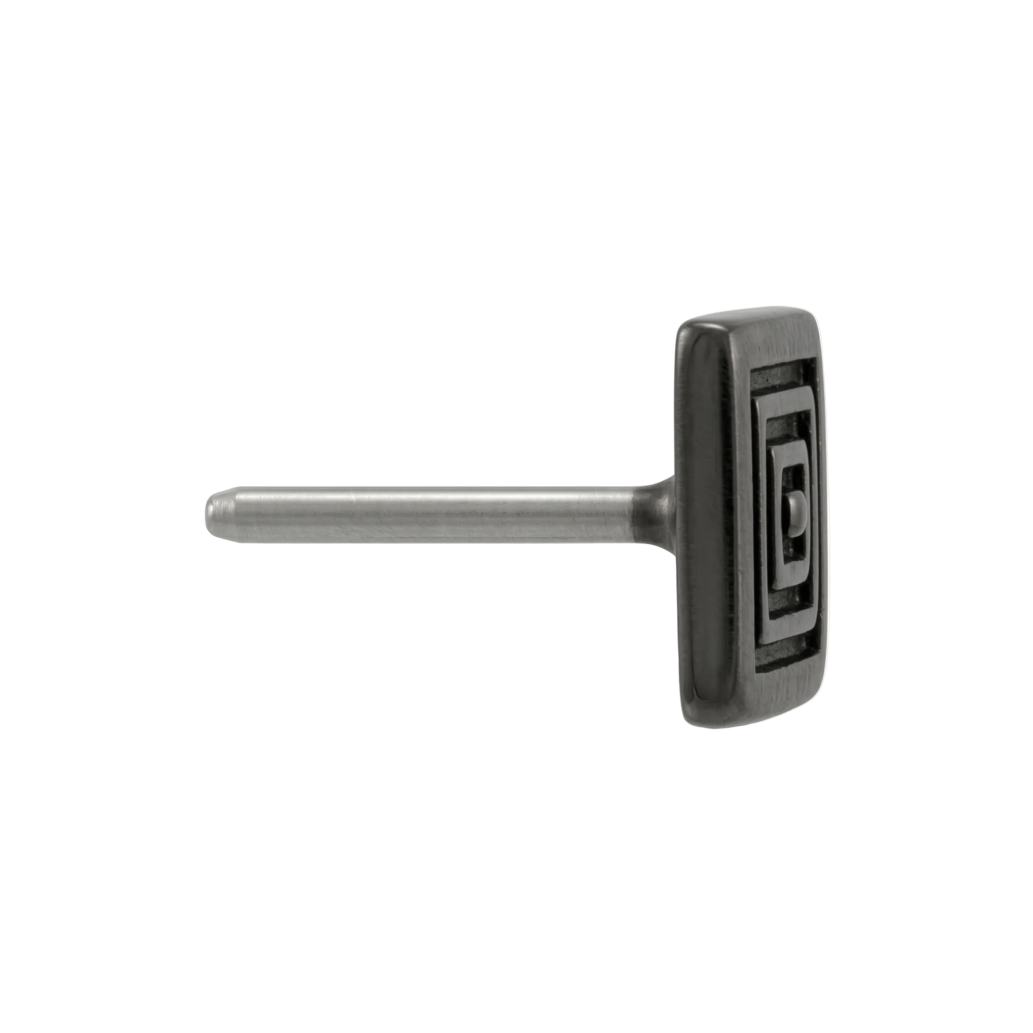 Aztec Square - 14K Gold Antiqued Threadless/Threaded End - piercing - zone.com