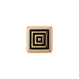 Aztec Square - 14K Gold Antiqued Threadless/Threaded End - piercing - zone.com