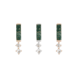 CRAVE - MOSS AGATE + CZ - THREADLESS END piercing-zone.com