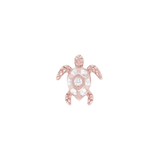 Honu White Sapphire Threadless End – 14K Gold Sea Turtle Charm