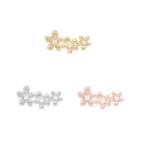 Gaia Flower CZ Threadless End – 14K Gold Support Piece