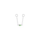 ROUND CENTER - TSAVORITE - GOLD CHAIN piercing-zone.com