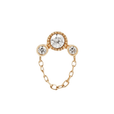 HALSTON - GENUINE DIAMOND + CHAIN - THREADLESS END piercing-zone.com