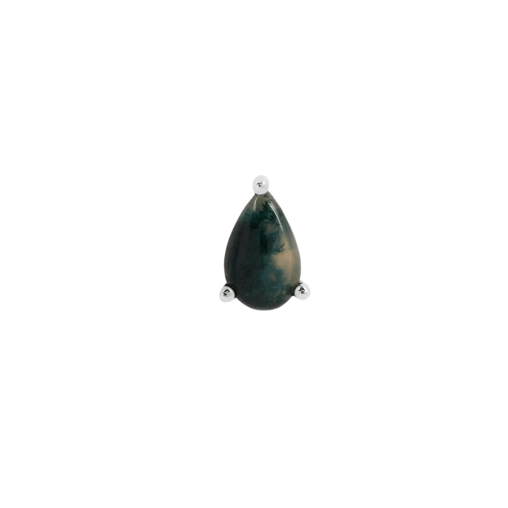 MOSS AGATE PEAR - THREADLESS END piercing-zone.com