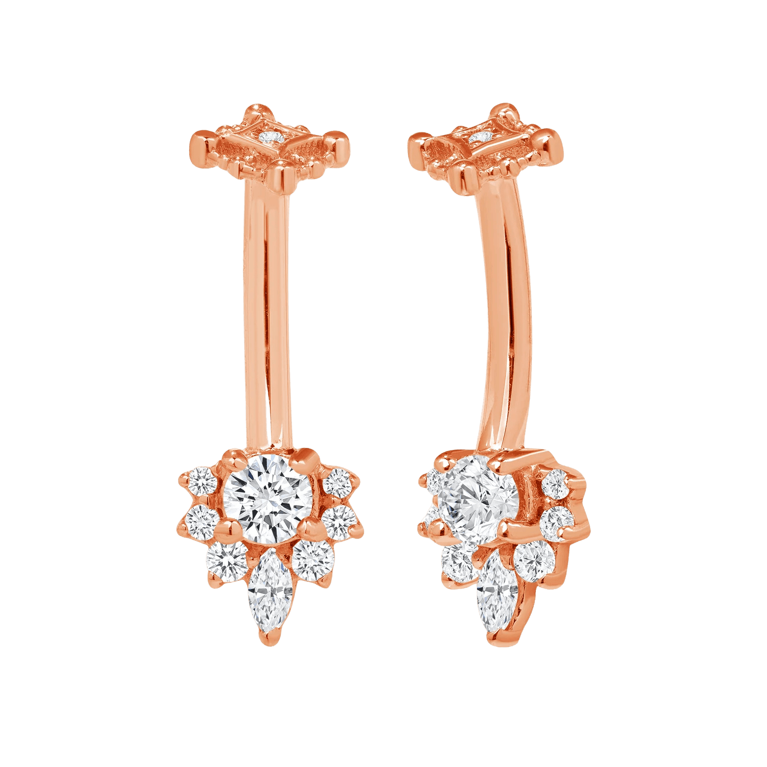 Adelina – 14K Gold Curved Barbell for Navel Piercing