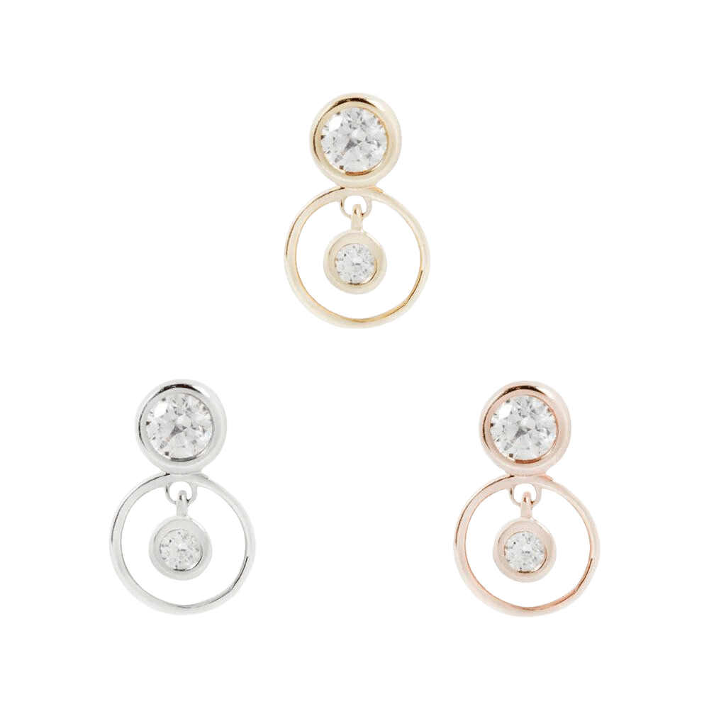 WARHOL - CZ - THREADLESS END WITH DANGLE piercing-zone.com