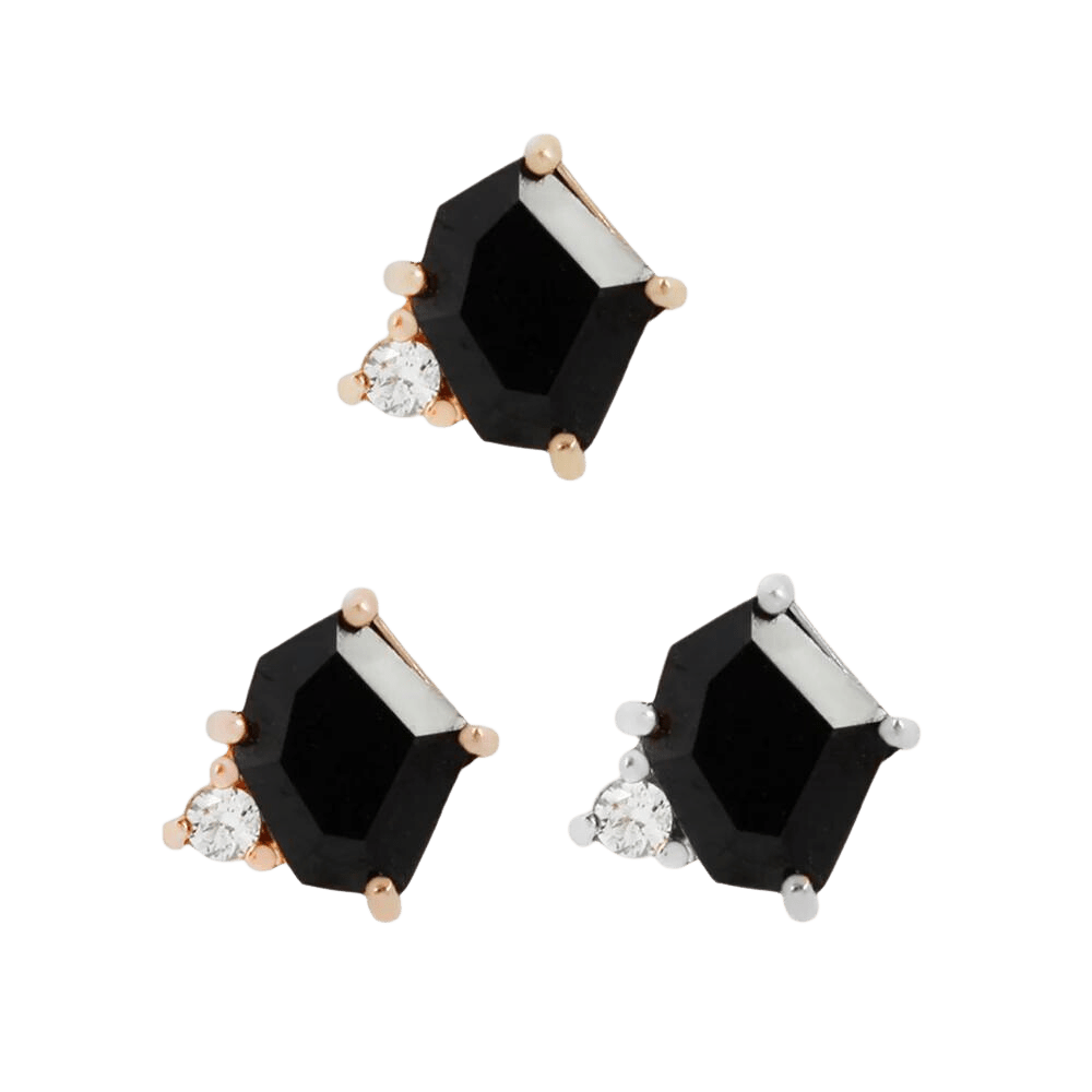 ELICIT - BLACK SPINEL + CZ - THREADLESS END piercing-zone.com