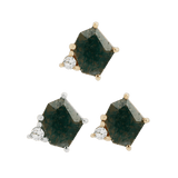 ELICIT - MOSS AGATE + CZ - THREADLESS END piercing-zone.com