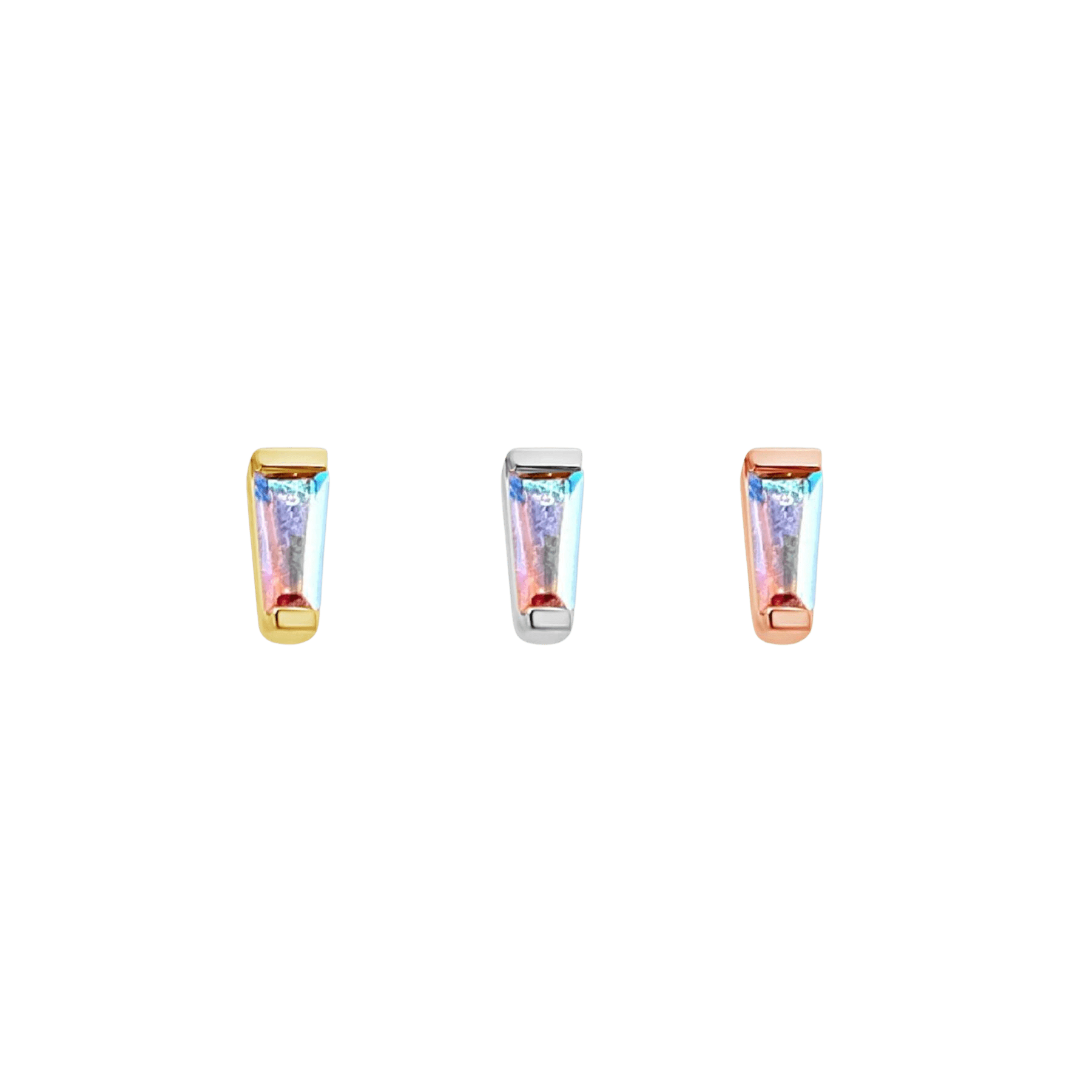 TAPERED BAGUETTE - MERCURY MIST TOPAZ THREADLESS END piercing-zone.com