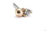 Babe – CZ Dot – 14K Gold Threadless End - piercing - zone.com