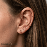 Baby Ball Hoop - 18K Gold Threadless/Threaded End - piercing-zone.com