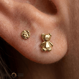 Baby Bear – 14K Gold Threadless/Threaded End - piercing - zone.com