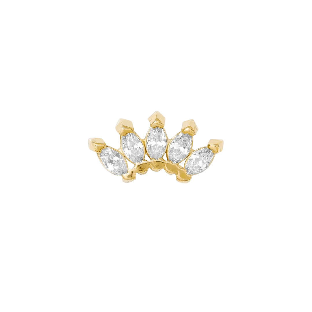 Baby Bella Pin - 14K Gold Gem Arc Threadless End - piercing - zone.com