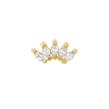 Baby Bella Pin - 14K Gold Gem Arc Threadless End - piercing - zone.com