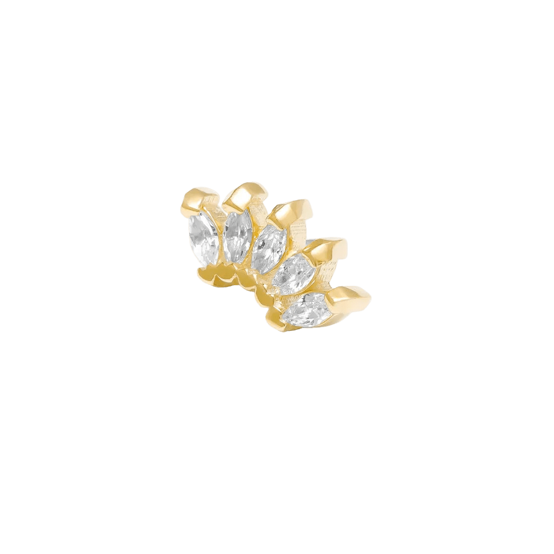 Baby Bella Pin - 14K Gold Gem Arc Threadless End - piercing - zone.com