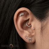 Baby Bella Pin - 14K Gold Gem Arc Threadless End - piercing - zone.com