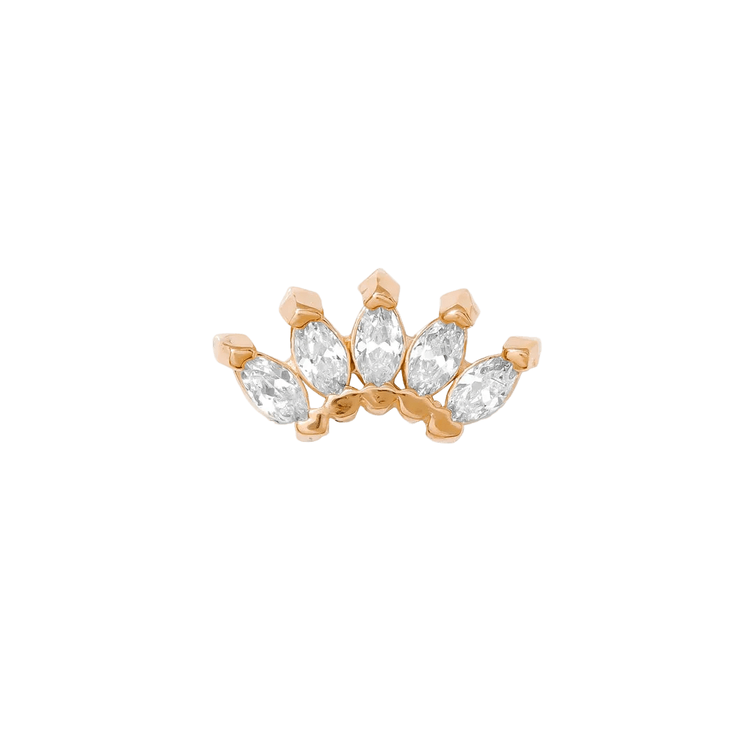 Baby Bella Pin - 14K Gold Gem Arc Threadless End - piercing - zone.com