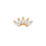 Baby Bella Pin - 14K Gold Gem Arc Threadless End - piercing - zone.com