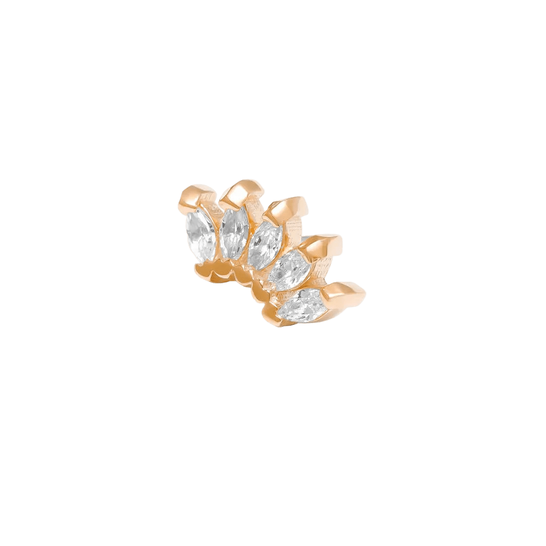 Baby Bella Pin - 14K Gold Gem Arc Threadless End - piercing - zone.com