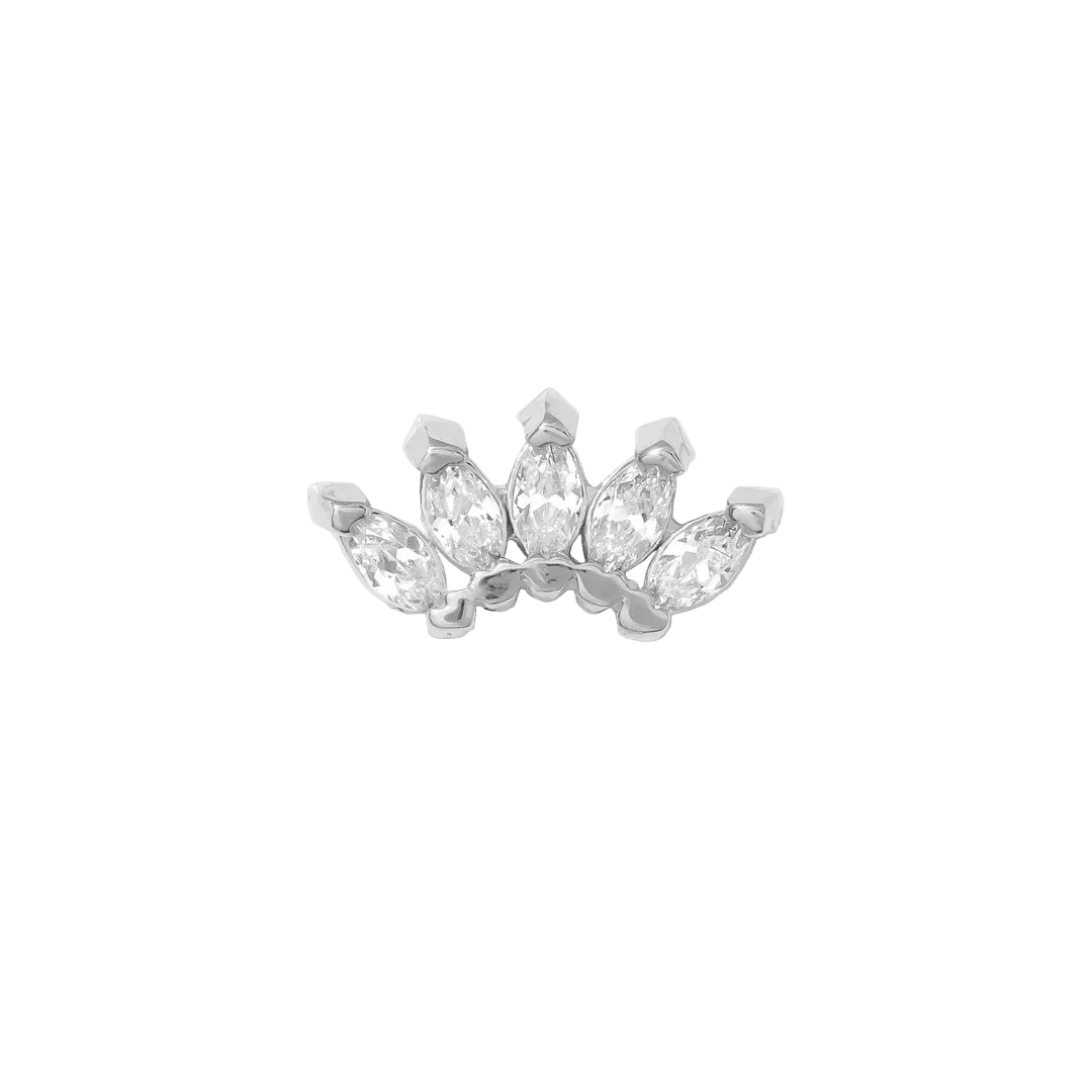 Baby Bella Pin - 14K Gold Gem Arc Threadless End - piercing - zone.com