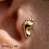 Baby Foot – 14K Gold Threadless/Threaded End - piercing - zone.com