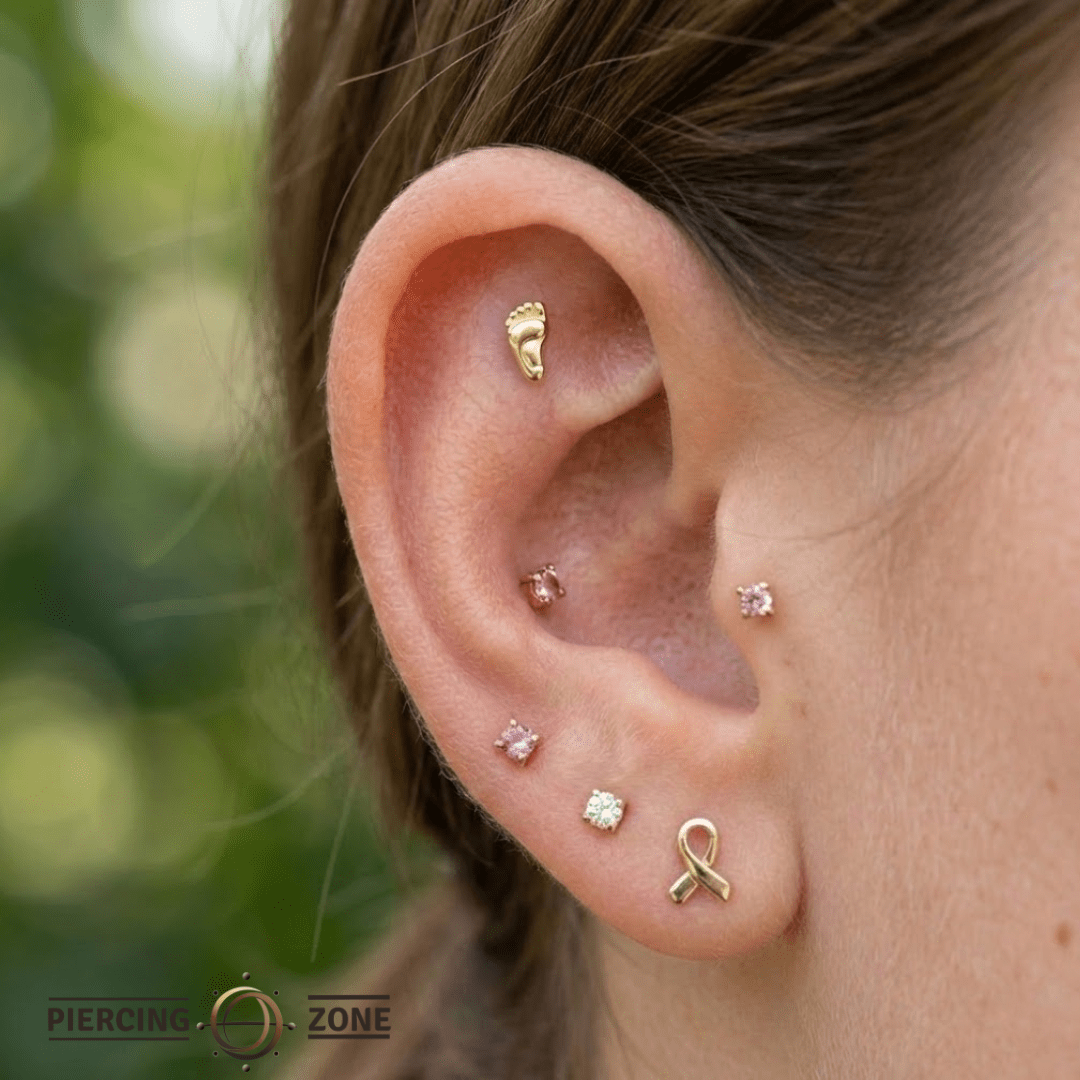 Baby Foot – 14K Gold Threadless/Threaded End - piercing - zone.com