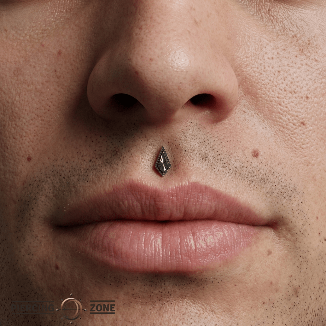 Bad As Hell – Textured Black Rhodium – 14K Gold Threadless End - piercing - zone.com