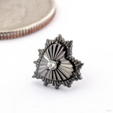 Bad Romance – Black Rhodium Heart CZ – 14K Gold Threadless End - piercing - zone.com