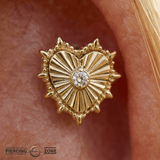 Bad Romance – Heart CZ – 14K Gold Threadless End - piercing - zone.com