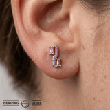 Baguetta – 14K Gold Threadless/Threaded End - piercing - zone.com