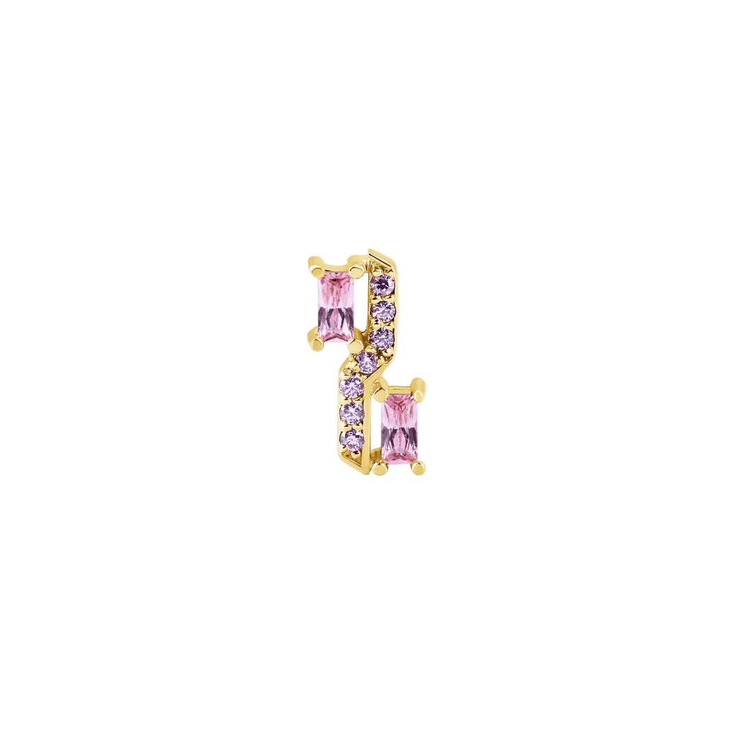 Baguetta – 14K Gold Threadless/Threaded End - piercing - zone.com