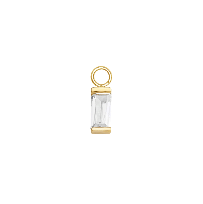 Baguette – 14K & 18K Gold Gemstone Charm - piercing - zone.com