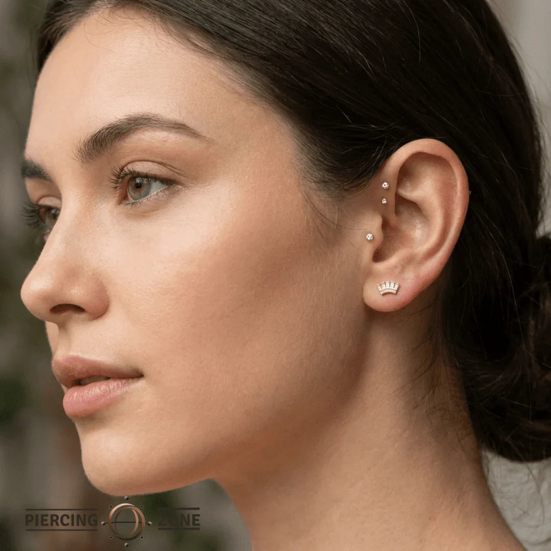 Baguette Beauty – 14K Gold Threadless/Threaded End - piercing - zone.com