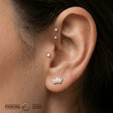 Baguette Beauty – 14K Gold Threadless/Threaded End - piercing - zone.com