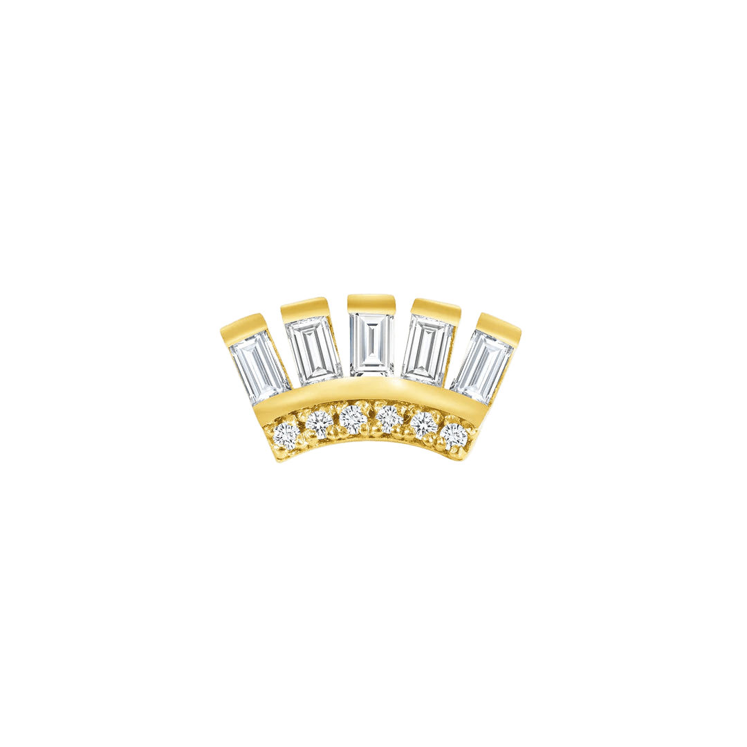 Baguette Beauty – 14K/18K Gold Threadless End - piercing - zone.com