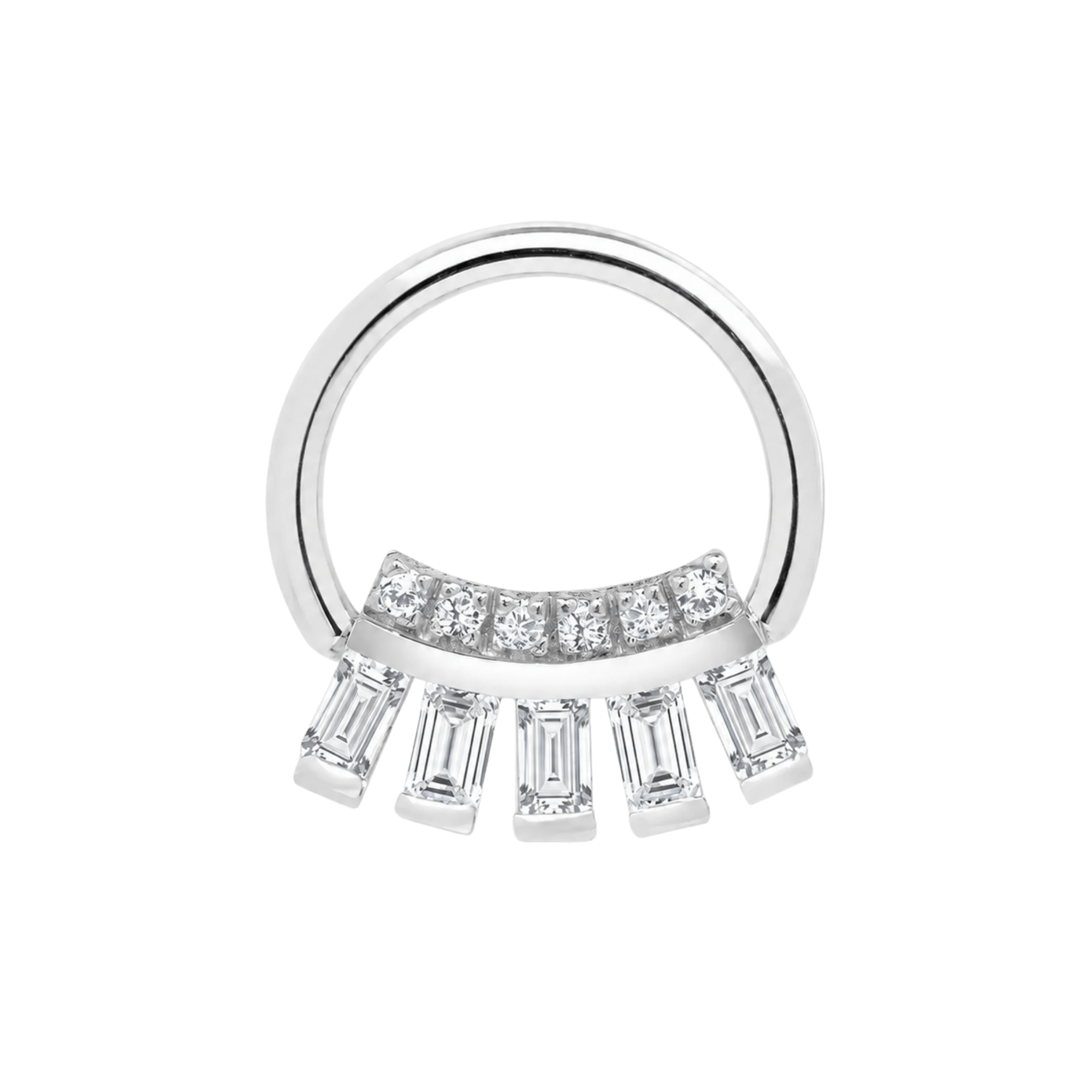 Baguette Beauty Seamless Ring – 14K Gold Multi-Baguette Arc - piercing-zone.com
