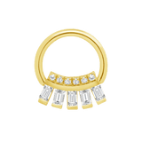 Baguette Beauty Seamless Ring – 14K Gold Multi - Baguette Arc - piercing - zone.com