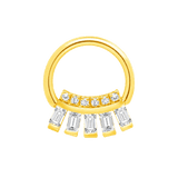 Baguette Beauty Seamless Ring – 14K Gold Multi-Baguette Arc - piercing-zone.com