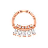 Baguette Beauty Seamless Ring – 14K Gold Multi - Baguette Arc - piercing - zone.com