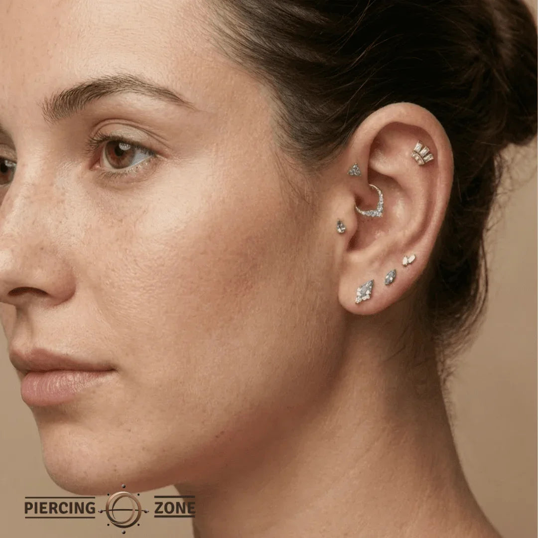 Baguette Beauty Small – 14K Gold Threadless/Threaded End - piercing - zone.com