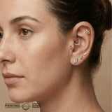 Baguette Beauty Small – 14K Gold Threadless/Threaded End - piercing - zone.com