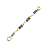 Baguette Blue Sapphire Chain – 18K Gold Gemstone Piercing Chain - piercing-zone.com