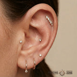 Baguette Cascade – 14K Gold Multi - Baguette Threadless End - piercing - zone.com