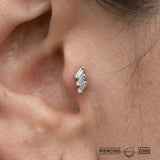 Baguette Cascade – 14K Gold Multi - Baguette Threadless End - piercing - zone.com
